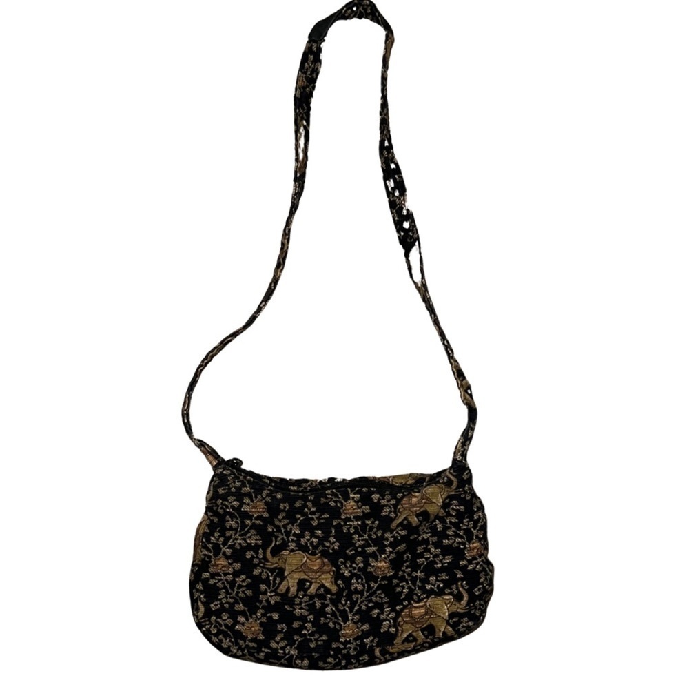 3/$25 🍄 Boho Elephant Black and Tan Mini Shoulder Bag